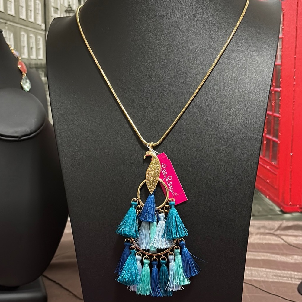 Lilly Pulitzer NWT Nom De Plume Tassel Pendant Necklace